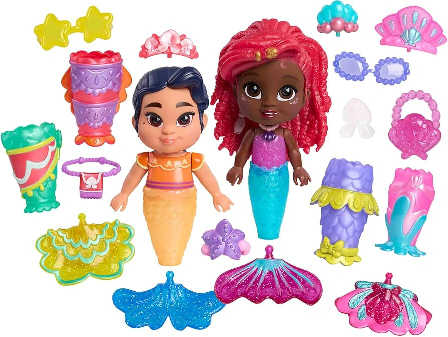 Just Play Disney Junior Ariel Pop Tails Deluxe 7.5-inch Doll and Accessories Set, 19-Pieces, Kids... | Amazon (US)