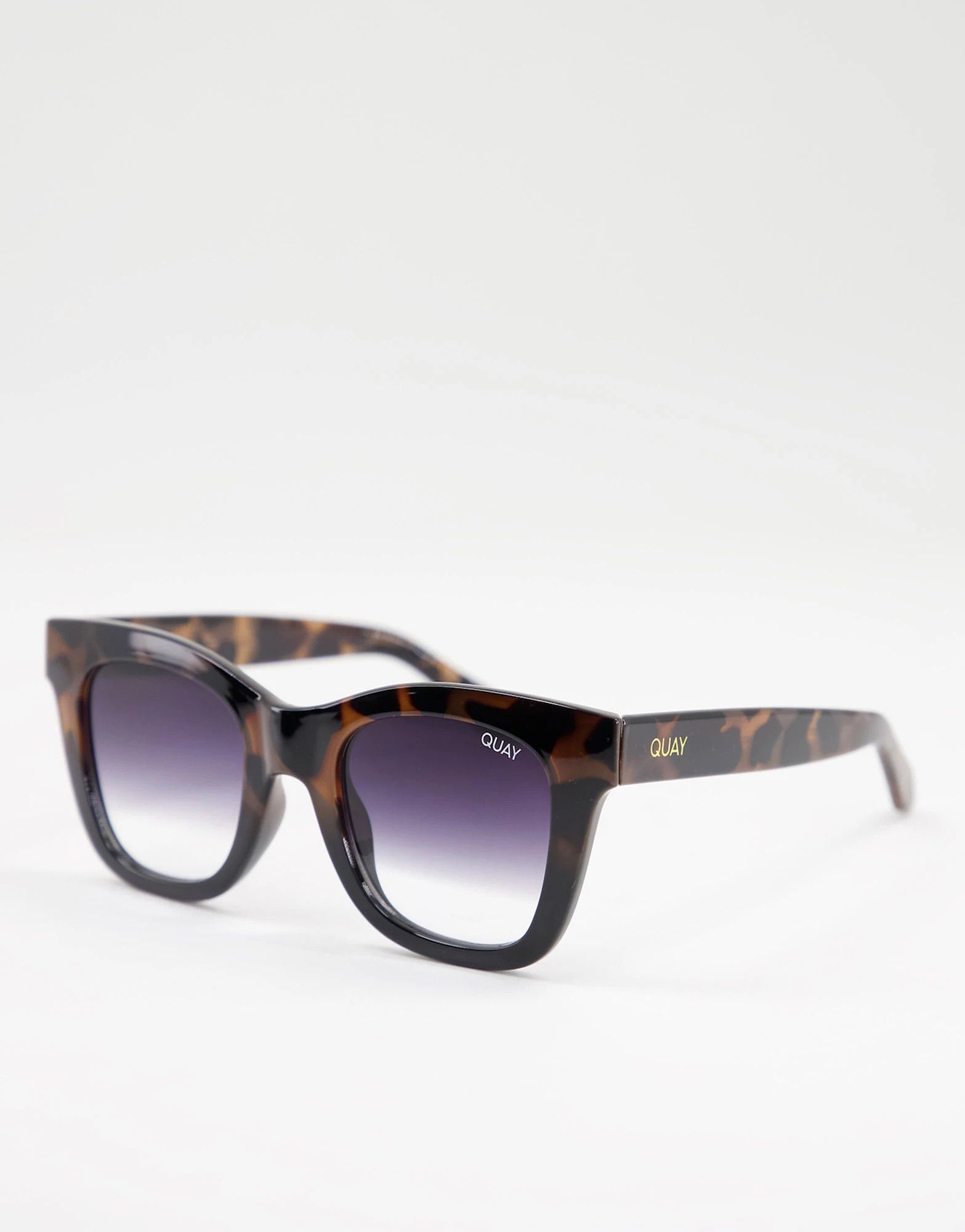 Quay After Hours square sunglasses in tort black | ASOS (Global)
