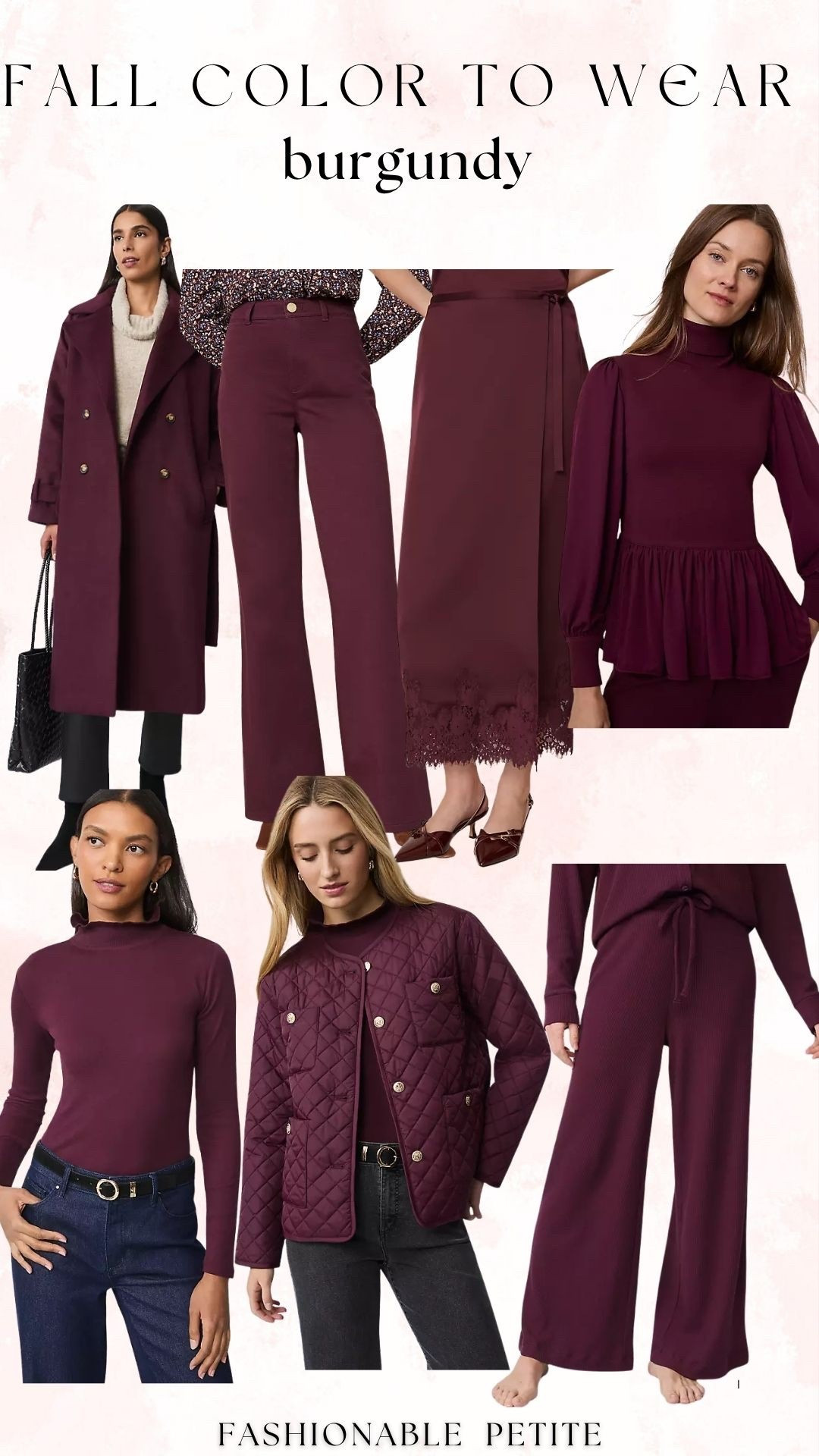Color of the fall season to try is burgundy! So many beautiful burgundy pieces from coats to tops.

Fall outfits, burgundy, fall coats, fall color 

#LTKSaleAlert #LTKPetite