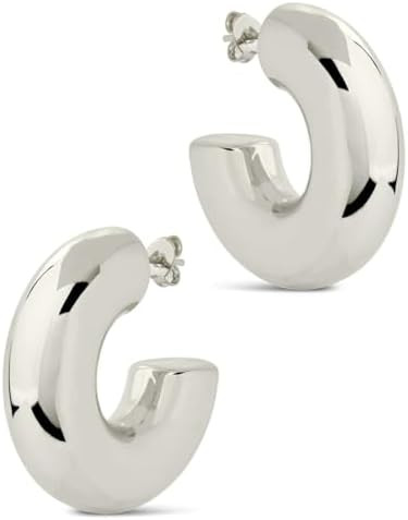 CONRAN KREMIX Waterproof Chunky Gold Hoops Earrings for Women Non Tarnish, Thick Gold Plated Circ... | Amazon (US)