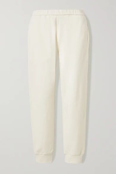 The Row - Azila Cotton And Cashmere-blend Track Pants - Cream | NET-A-PORTER (US)