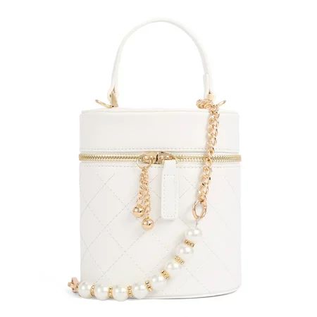 BeCool Women s Cylinder Top Handle Crossbody Bag White | Walmart (US)