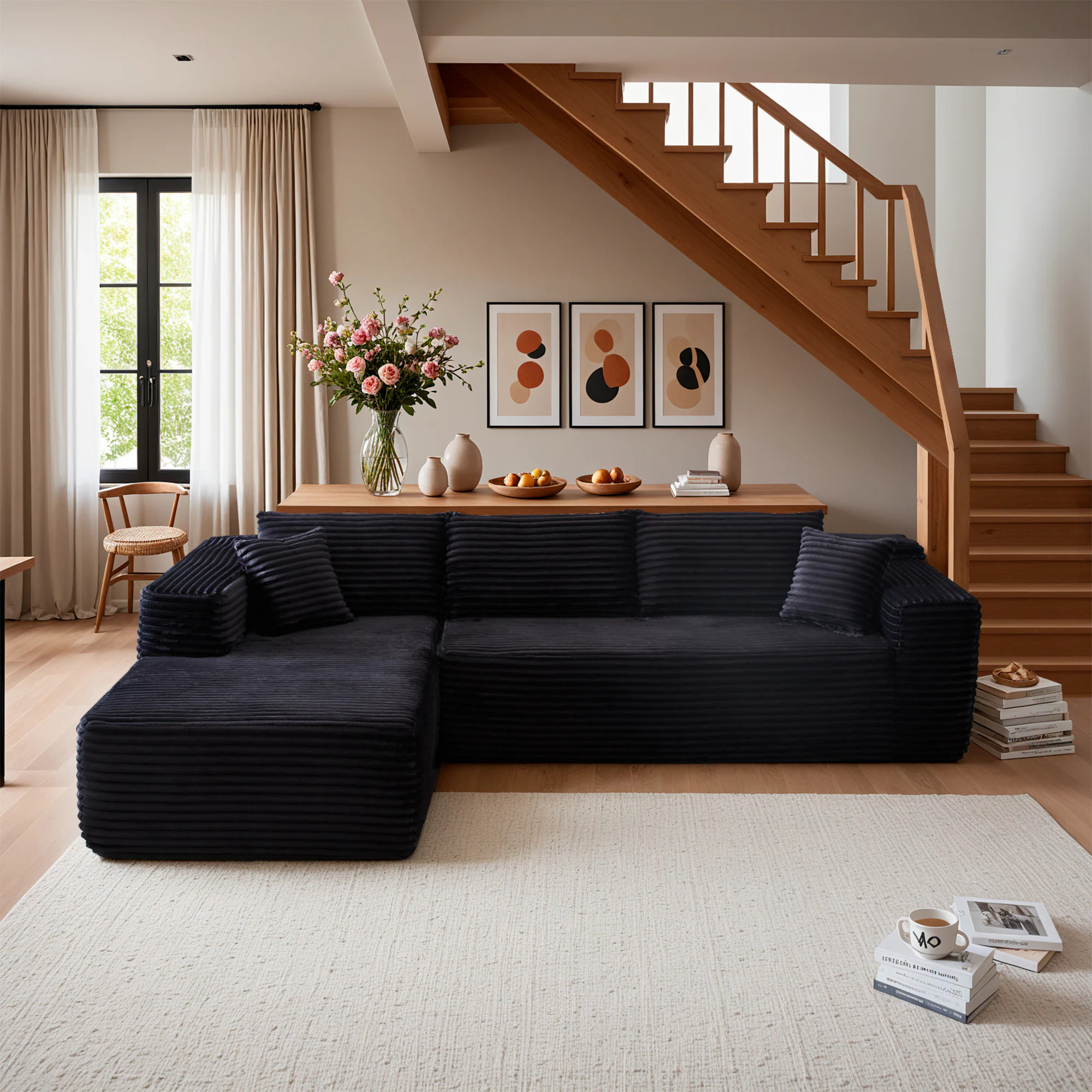 Toject 104 Inch Cloud Sectional Couch with L Shape Chaise Modern Modular Sofa with Deep Seat Upholstered Couches for Living Room Bedroom No Assembly | Lowe's