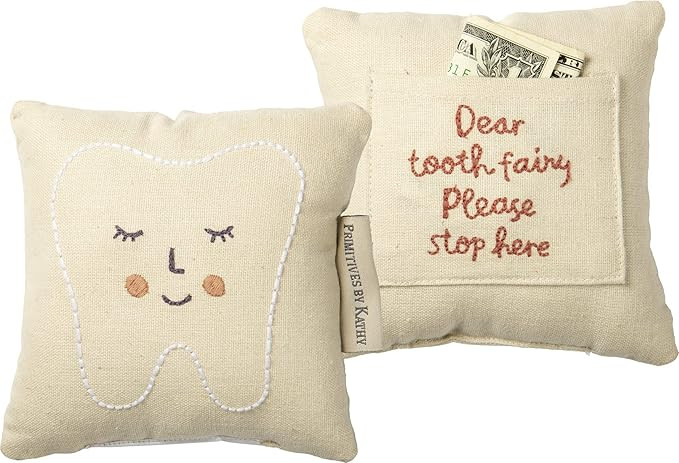 Primitives by Kathy Pink Tooth Fairy Pillow - Please Stop Here | Amazon (US)