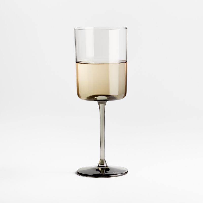 Edge Smoked White Wine Glass + Reviews | Crate & Barrel | Crate & Barrel