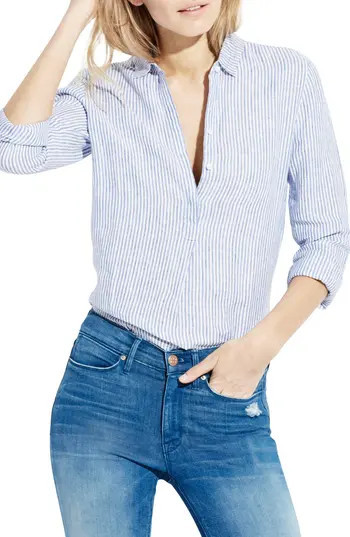 Women's Ayr The Striped Easy Linen Shirt | Nordstrom