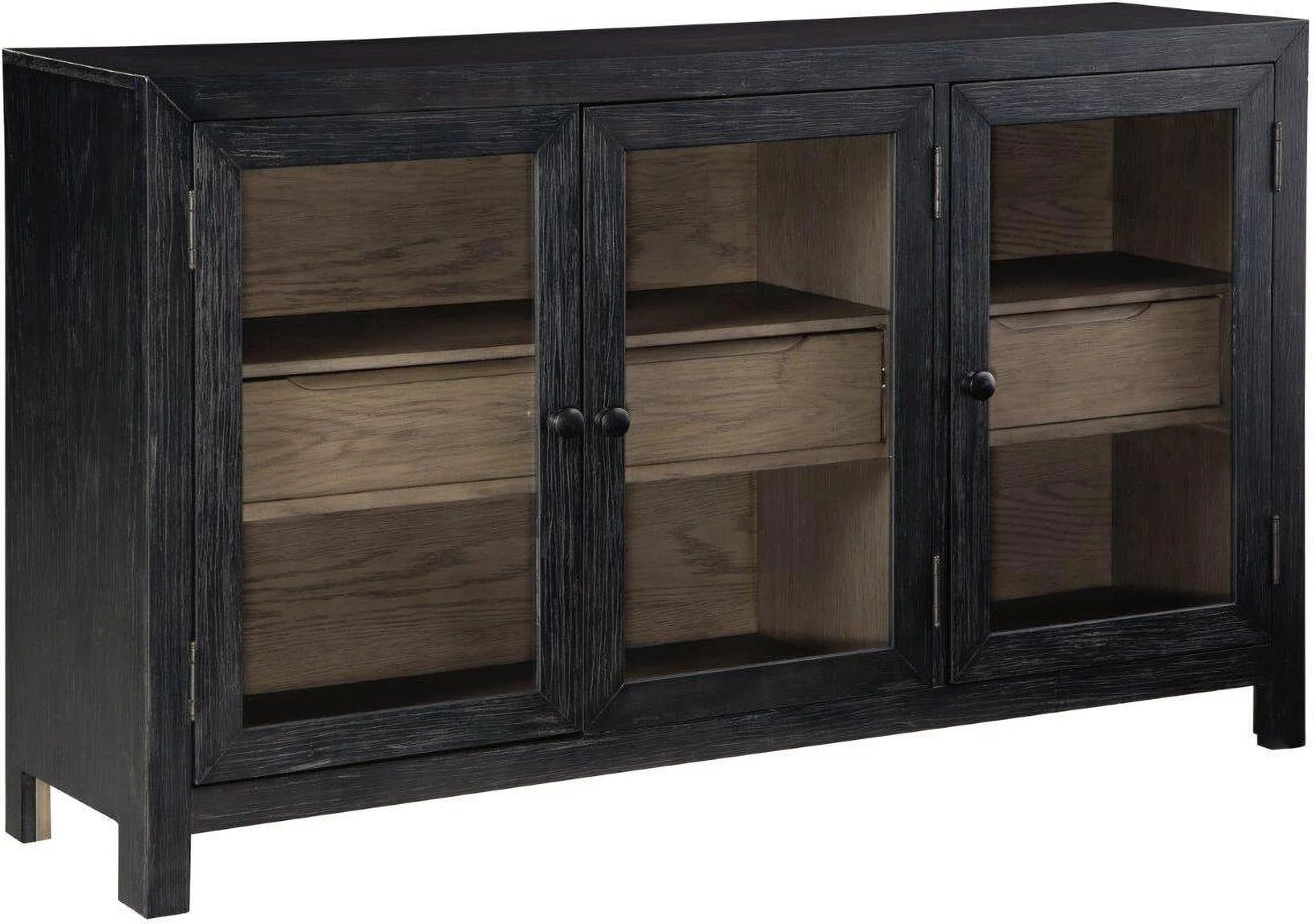 Lenston Black And Gray Short Accent Cabinet | 1StopBedrooms | 1stopbedrooms