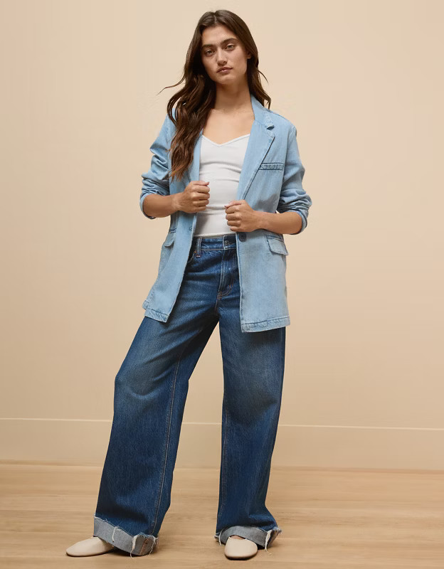AE Oversized Denim Blazer | American Eagle Outfitters (US & CA)