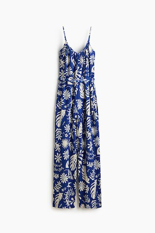 H & M - Tie-Belt Jumpsuit - Bright Blue/White | H&M (US + CA)