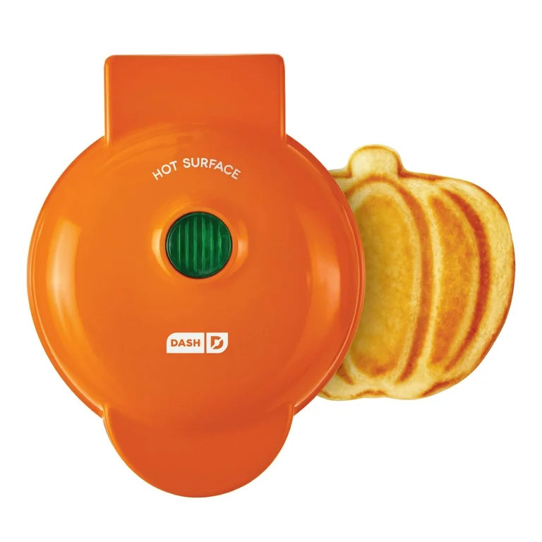 Dash Pumpkin Mini Waffle Maker, Orange - Walmart.com | Walmart (US)