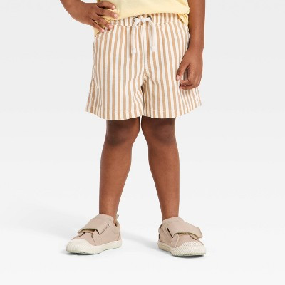 Toddler Boys' Pull-On Textured Striped Shorts - Cat & Jack™ Tan 2T | Target