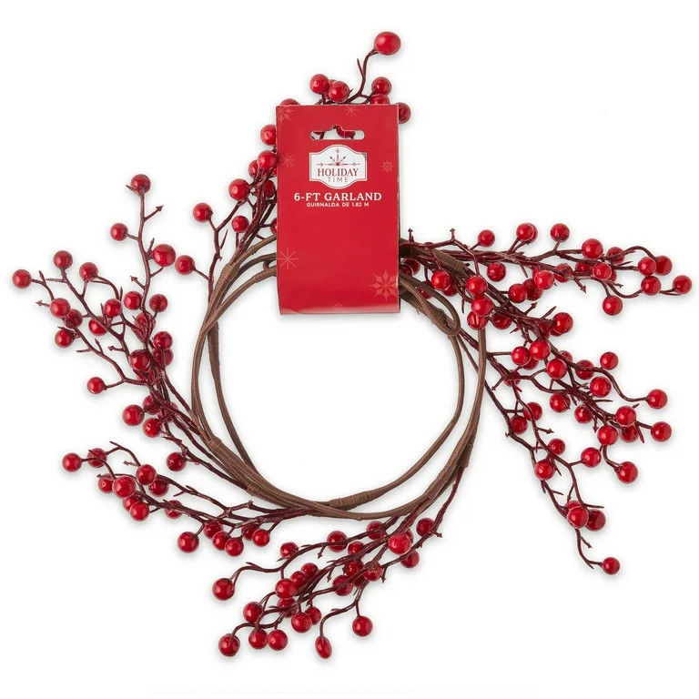 Holiday Time Red Berry Christmas Garland, 72" - Walmart.com | Walmart (US)