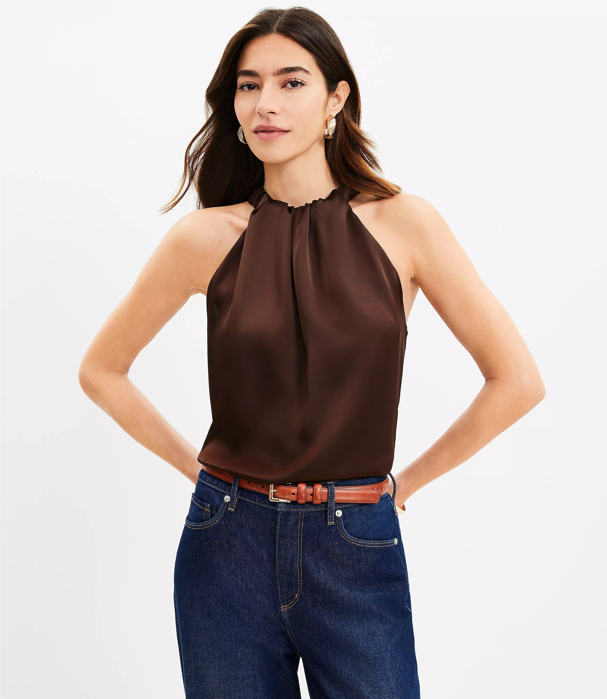 Satin Halter Top | LOFT