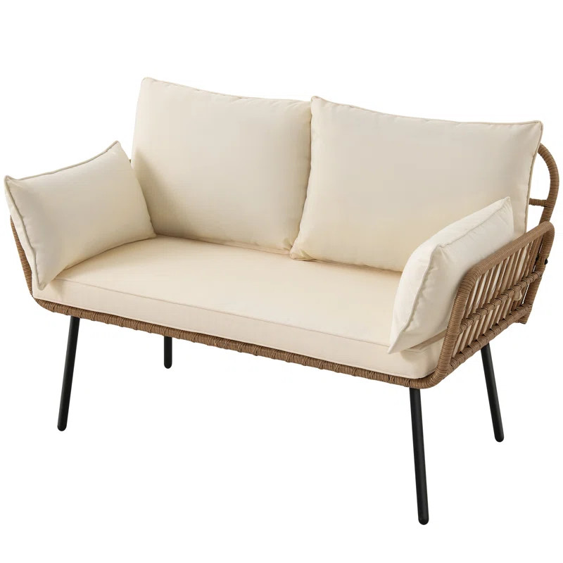 Culbreth 51.2'' Wide Outdoor Loveseat with Cushions | Wayfair North America