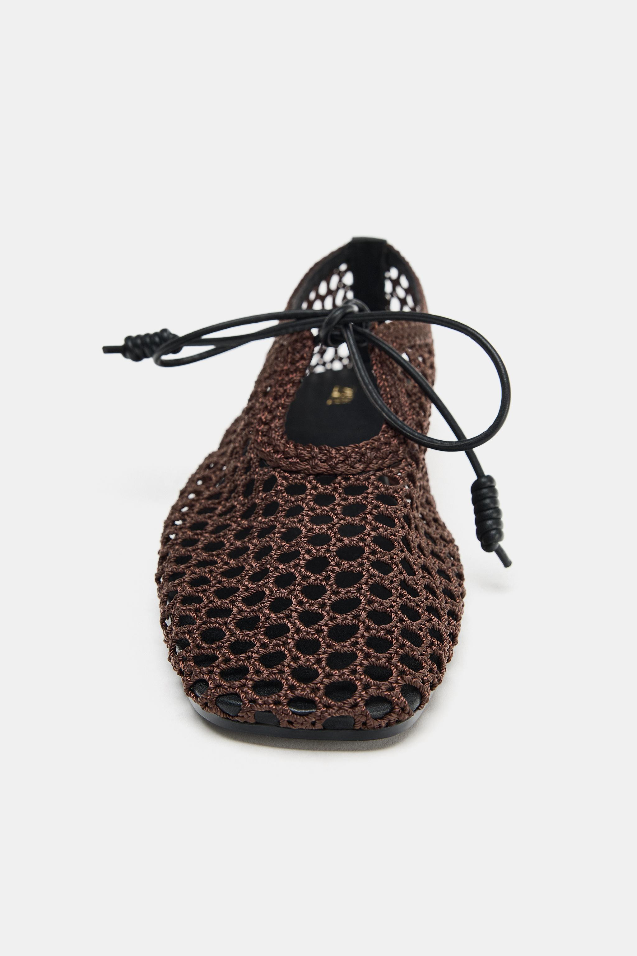 CUTWORK BALLET FLATS WITH BOW | Zara US