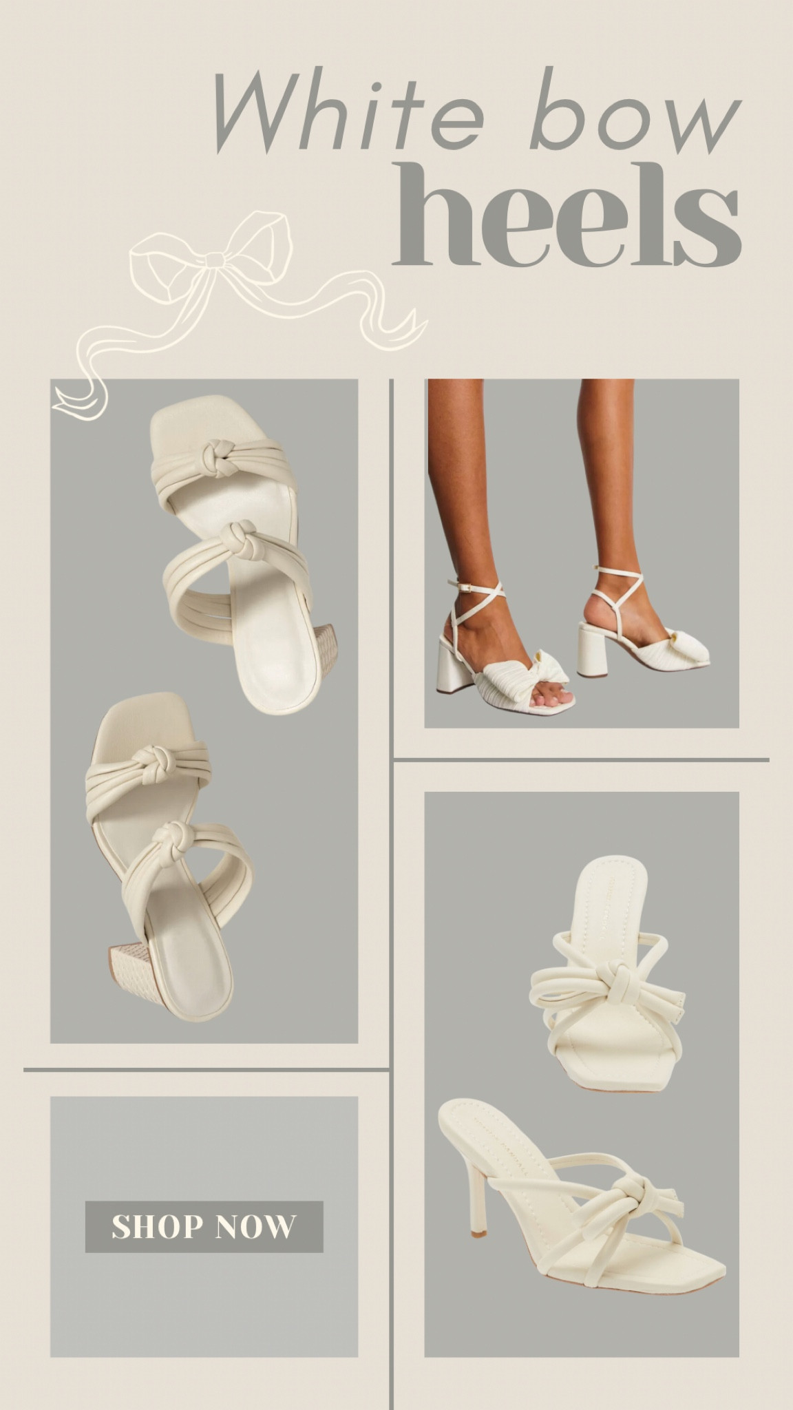 White bow heels for plenty of occasions! 

#LTKbeauty #LTKwedding #LTKstyletip