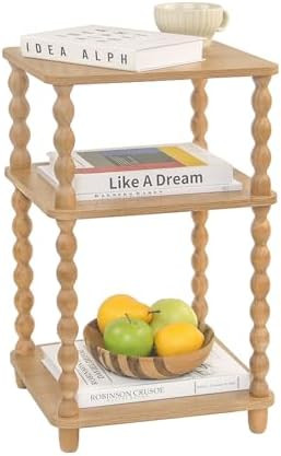 Fultyle End Table, Modern Side Table with 3 Tier Open Shelf, Small Table Bed Side Tables Bedroom ... | Amazon (US)