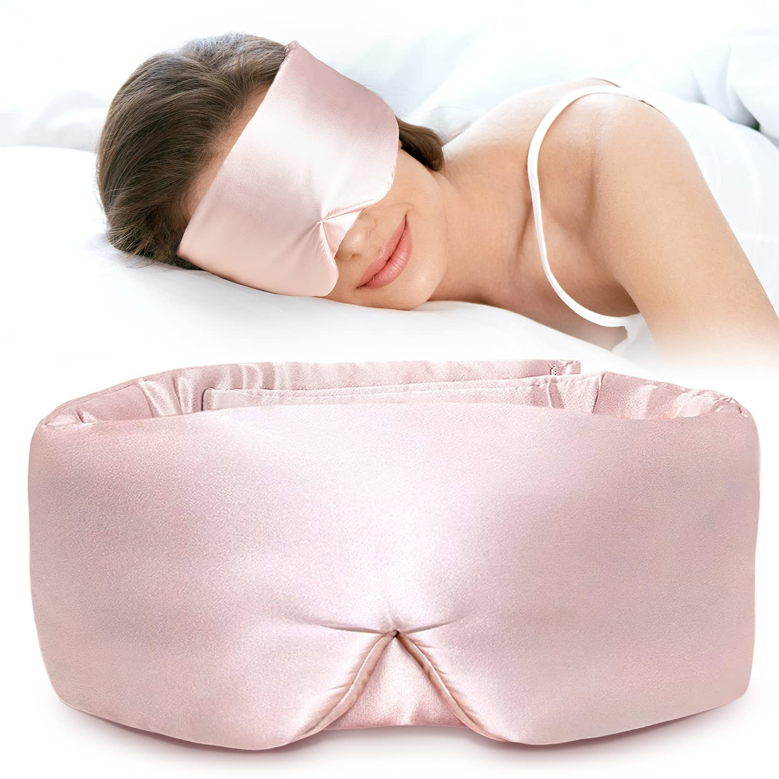 LitBear Silk Sleep Mask for Side Sleeper, Eye Mask Sleeping for Women Men 100% 22 Momme Pure Mulb... | Amazon (US)