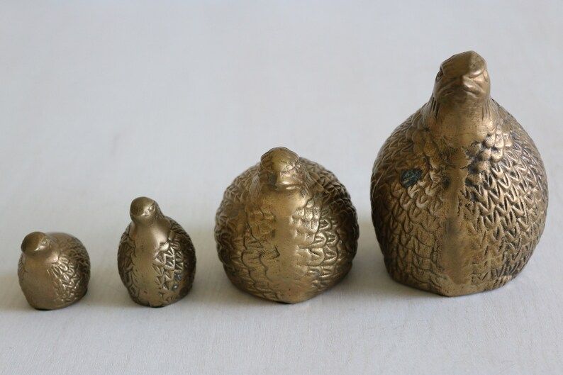 Vintage 4 Brass Quails Pheasants Birds Figurines Hollywood | Etsy | Etsy (US)