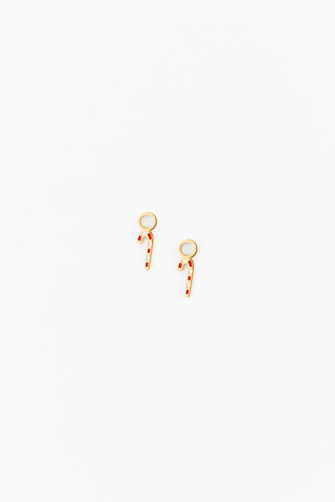 Hypoallergenic Gold & Enamel Candy Cane Charm | Pip Pop Post