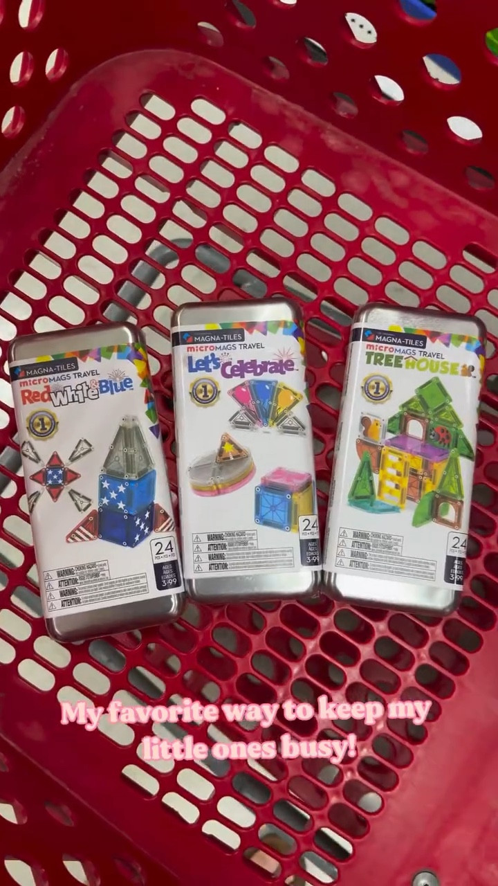 My favorite way to keep my boys entertained while traveling or out and about are @magnatiles sets! They just released the Treehouse, Red White & Blue, and Let’s Celebrate minis at Target!🎯 Comes with 24 pieces each! Perfect way to give as gifts too!🎁

Make sure to grab one on your next Target run!✨

Comment “TRAVEL” and I’ll send you a 🔗😍

#magnatiles #travelhack #targetfinds