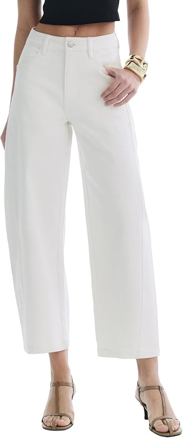 Barrel Jeans for Women Cropped Baggy High Waisted Jeans Strechy Y2K Casual Comfort Ankle Denim Pa... | Amazon (US)