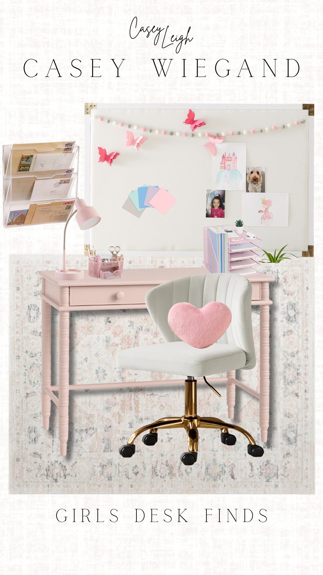 Homework space goals ✨ This kids’ desk is the cutest setup for your little girl — perfect for homework, crafts, and all her creative moments 💕 #LTKKids #StudySpace #GirlsRoomDecor 

 