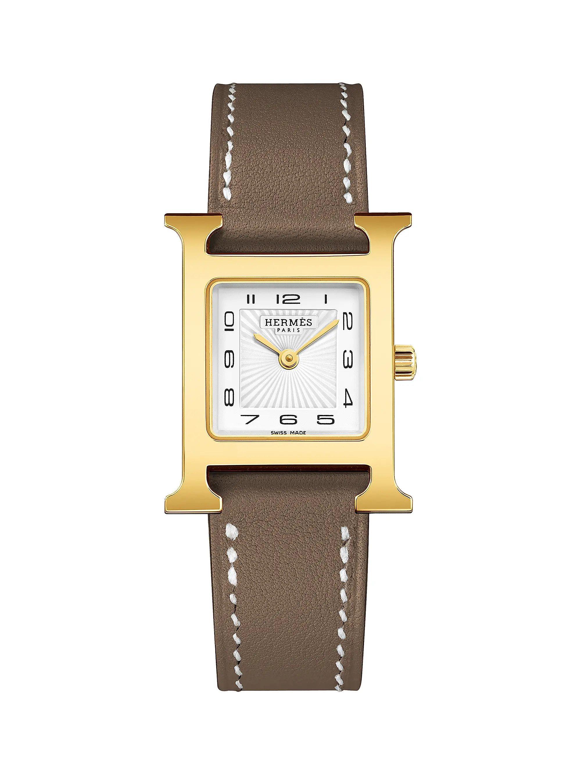 Heure H 18K-Gold-Plated & Leather Strap Watch/25MM | Saks Fifth Avenue
