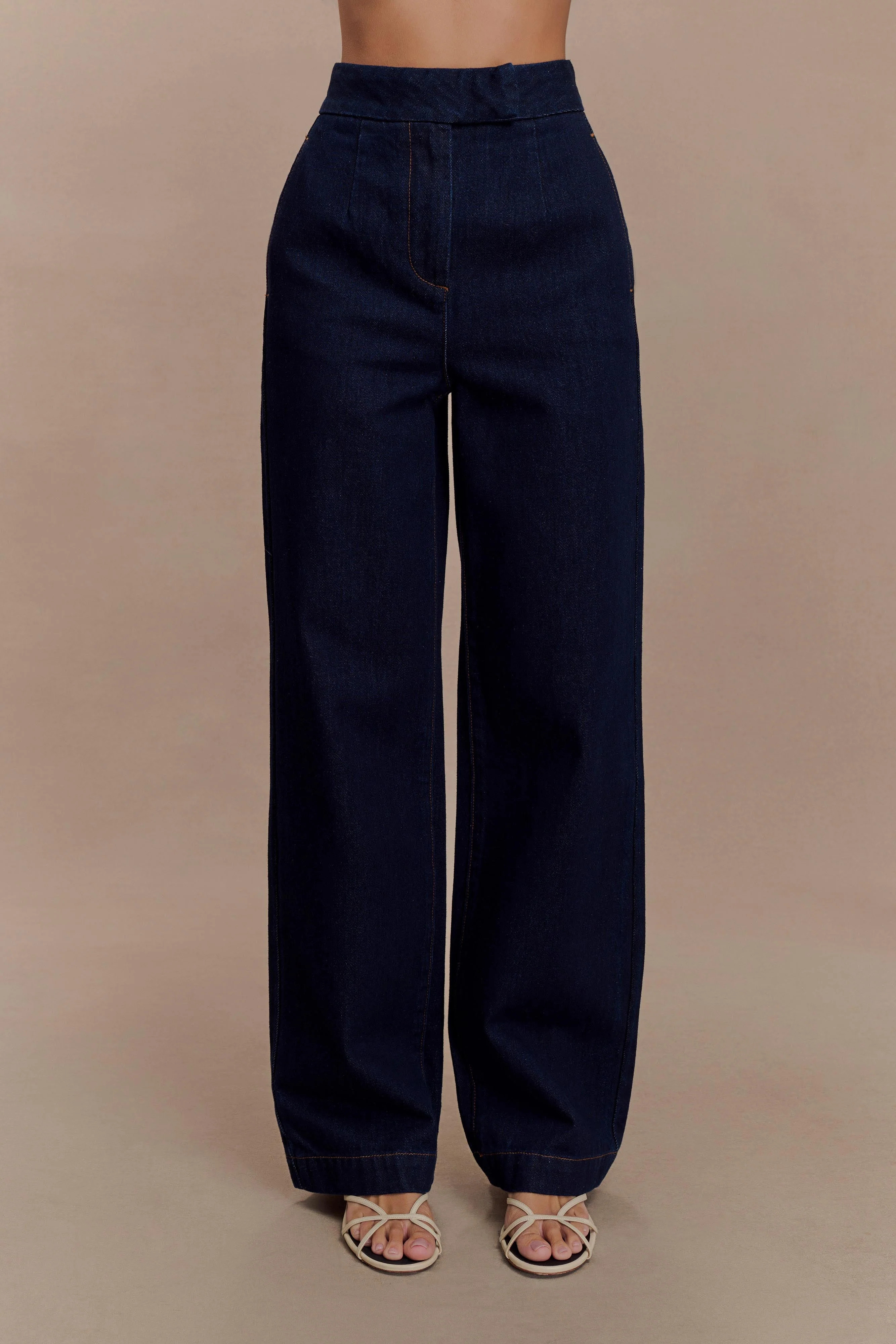 Rayne Wide Leg Denim Jeans - Indigo Blue | MESHKI US