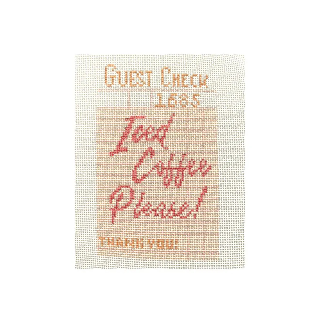 Iced coffee please guest check - printed needlepoint canvas | Etsy (US)