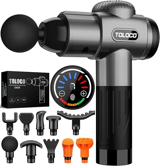 TOLOCO Massage Gun, Deep Tissue Back Massager for Athletes with 10 Massage Heads, Electric Muscle... | Amazon (US)
