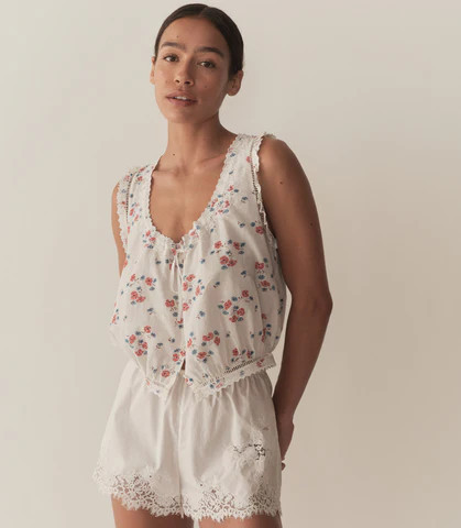 D�?EN Traveler Top -- Poppy Field - Size - S Button Up Feminine Victorian | DOEN