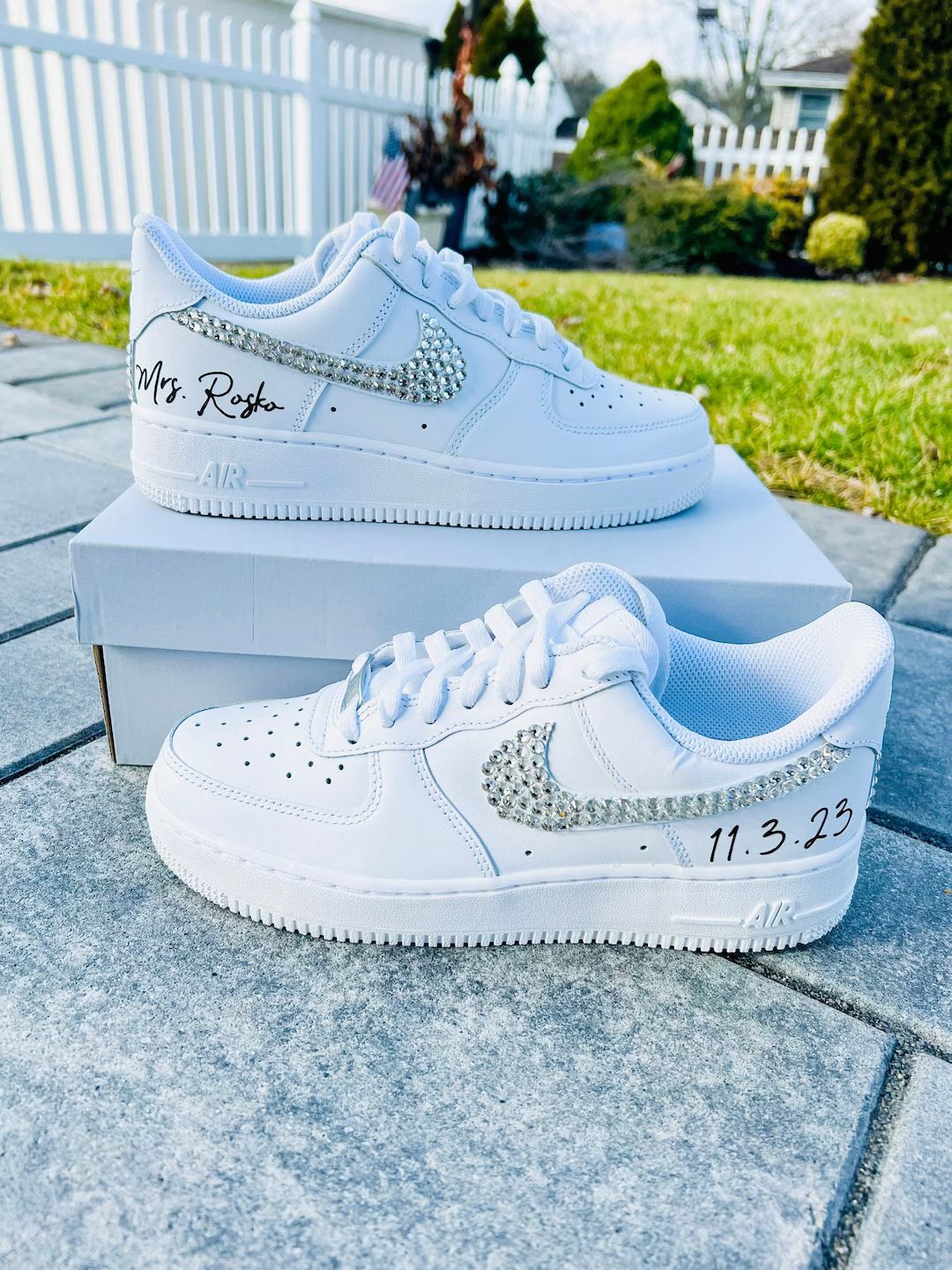 Wedding Bridal Sneaker Personalized - Air Force 1 wedding sneaker - wedding shoe for the BRIDE | Etsy (US)