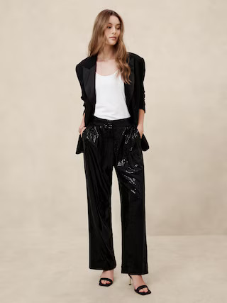 Relaxed Sequin Trouser | Banana Republic Factory