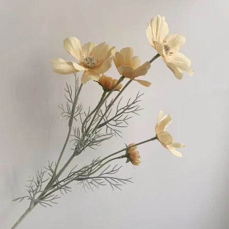 18 Color Options Artificial Cosmos Wildflowers, Realistic Silk Faux Flowers, Long Stem Fake Flowers for Wedding Bridal Bouquet Home Office Table Decor -Yellow | Walmart (US)