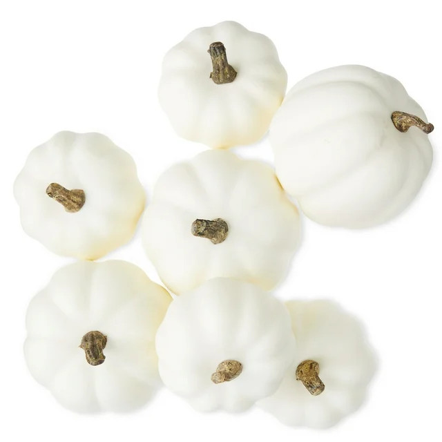 Fall, Harvest 7" White Mini PumpkinMesh Bag, Table Decoration, Way to Celebrate | Walmart (US)