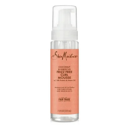 SheaMoisture Curl Mousse Coconut & Hibiscus Frizz Control Hair Styling Mousse with Shea Butter 7.5 oz | Walmart (US)