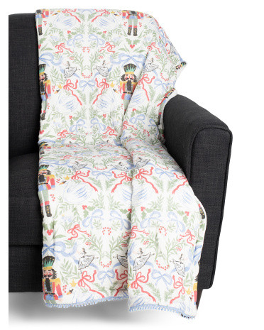 Swan Nutcracker Cotton Gauze Plush Throw | TJ Maxx