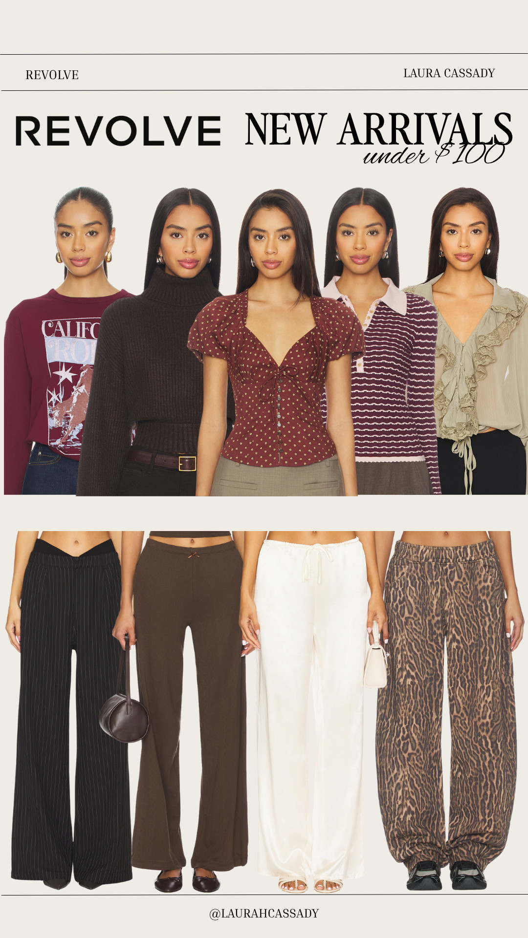 New arrivals under $100 🤎 Loving these chic fall pieces — from cozy knits to flirty blouses and easy wide-leg pants that elevate any outfit. Perfect for work, dinner, or a weekend look! 

 #RevolveFinds #FallFashion #NewArrivals #AffordableStyle #Under100 #FallOutfits #ChicStyle #OOTDInspo #WardrobeEssentials #FallTrends #LTKFindsUnder100 #LTKStyleTip #LTKBeauty