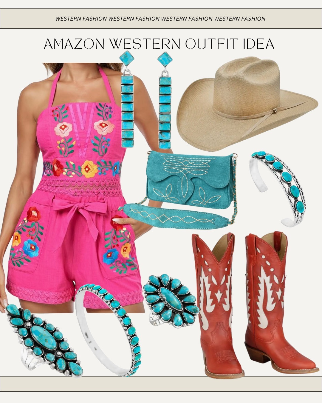 Amazon fashion western outfit country concert outfit - cowgirl boots - cowgirl hat