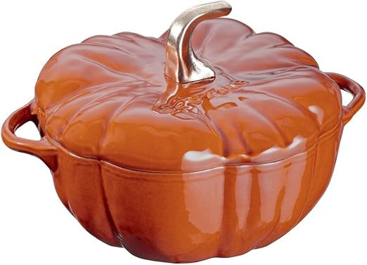 STAUB Cast Iron 3.5 Qt Pumpkin Dutch Oven, Cocotte, Burnt Orange, Made in France | Amazon (US)