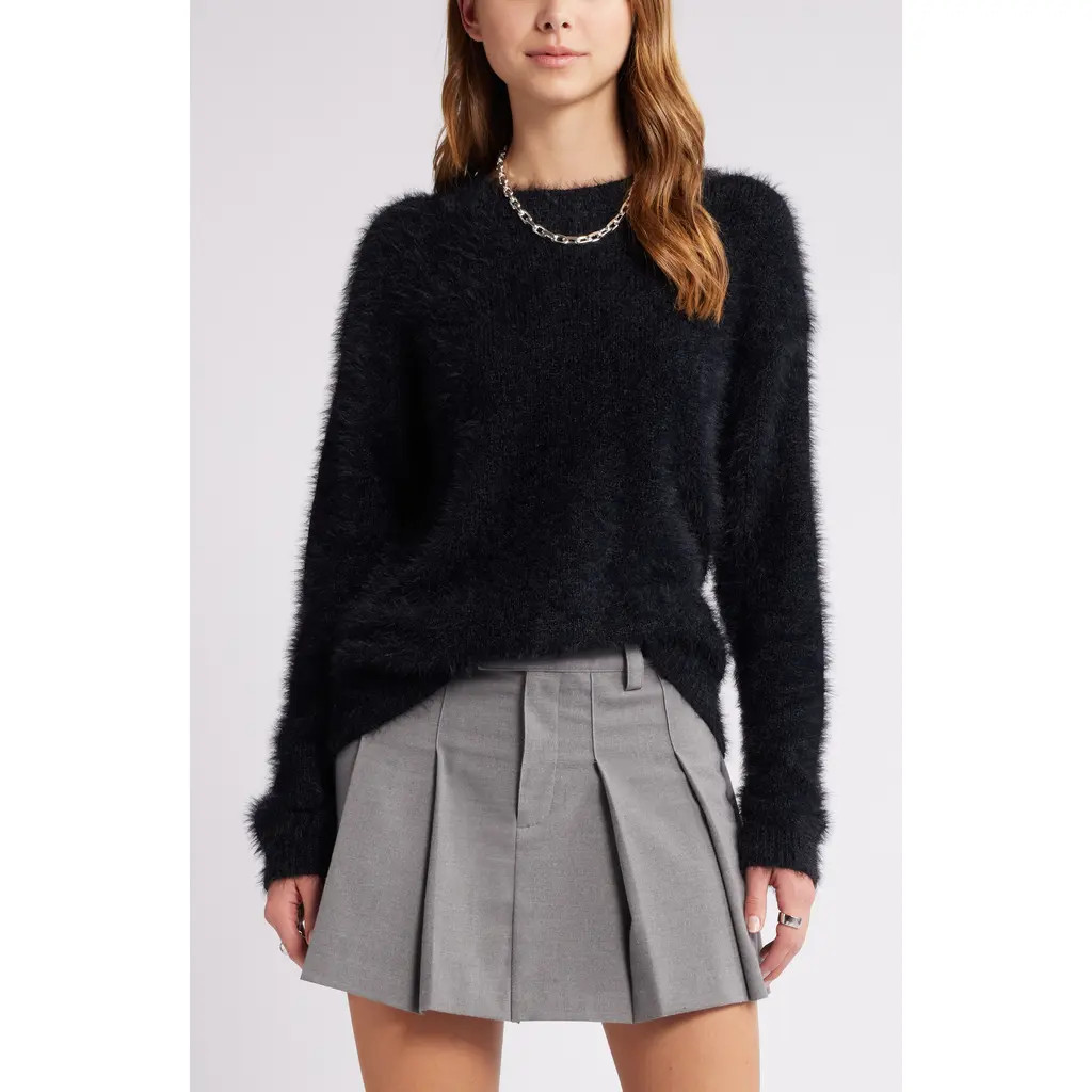 Open Edit Boyfriend Sweater in Black at Nordstrom Rack, Size Medium | Nordstrom Rack