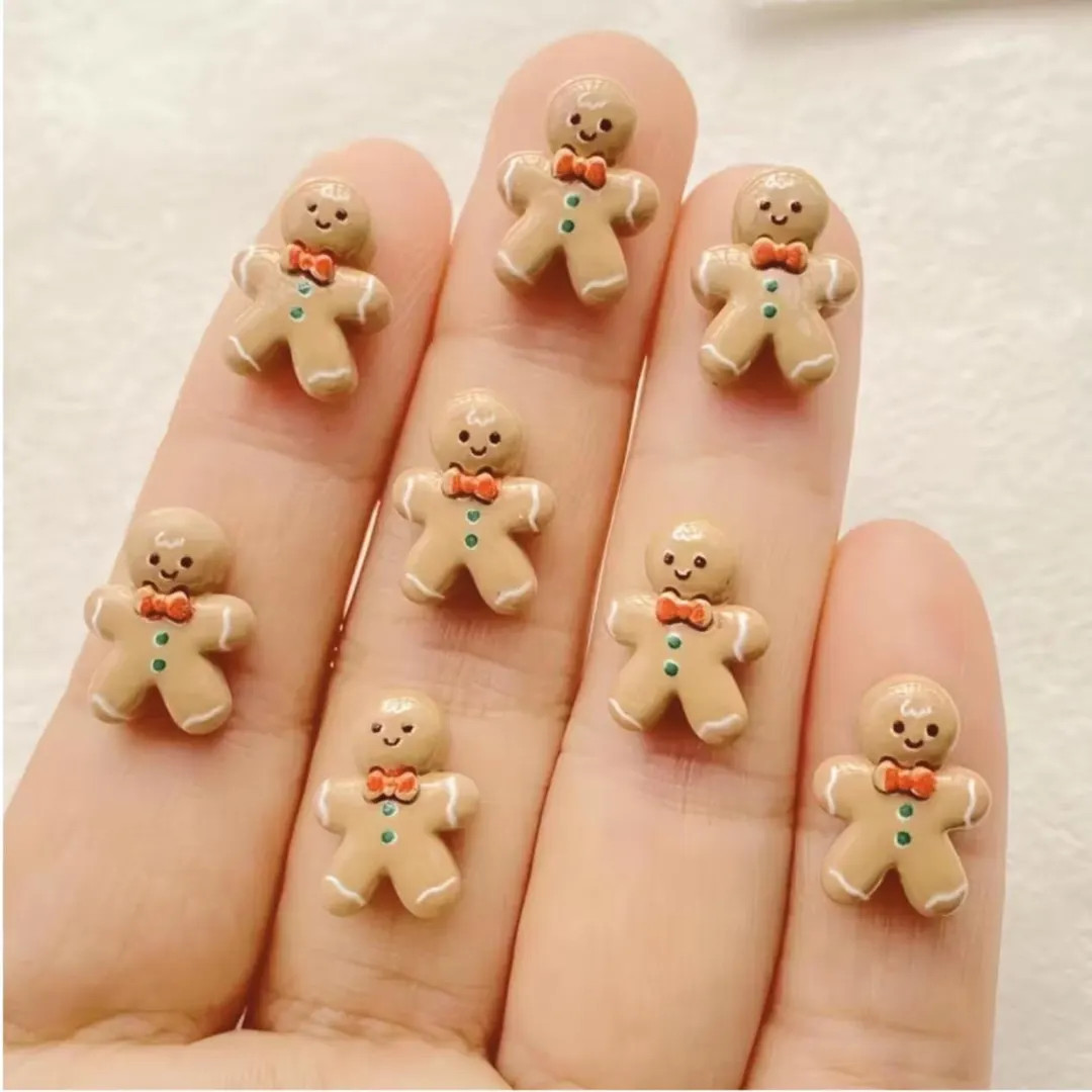 Gingerbread Man Cabochon Miniature Resin Flatback Charm Christmas Craft Supply Kit Holiday Decora... | Etsy (US)
