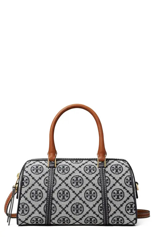 Tory Burch Petite T Monogram Jacquard Barrel Bag in Tory Navy at Nordstrom | Nordstrom