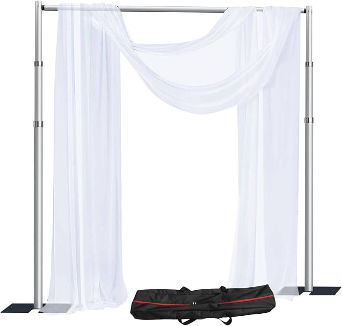 SLOW DOLPHIN 10x 10ft Pipe and Drap Backdrop Stand Kit,Heavy Duty Adjustable Frame Backdrop Stand... | Amazon (US)