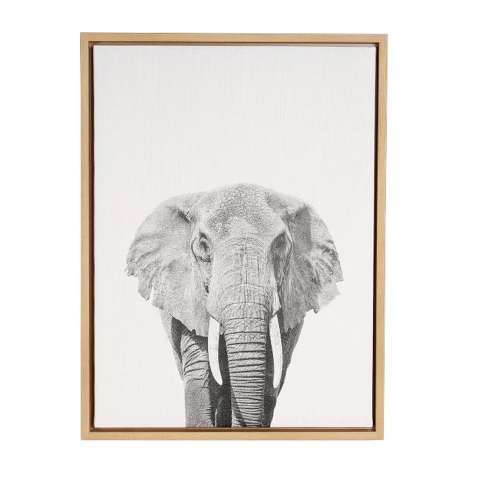 24" x 18" Elephant Framed Canvas Art - Uniek | Target