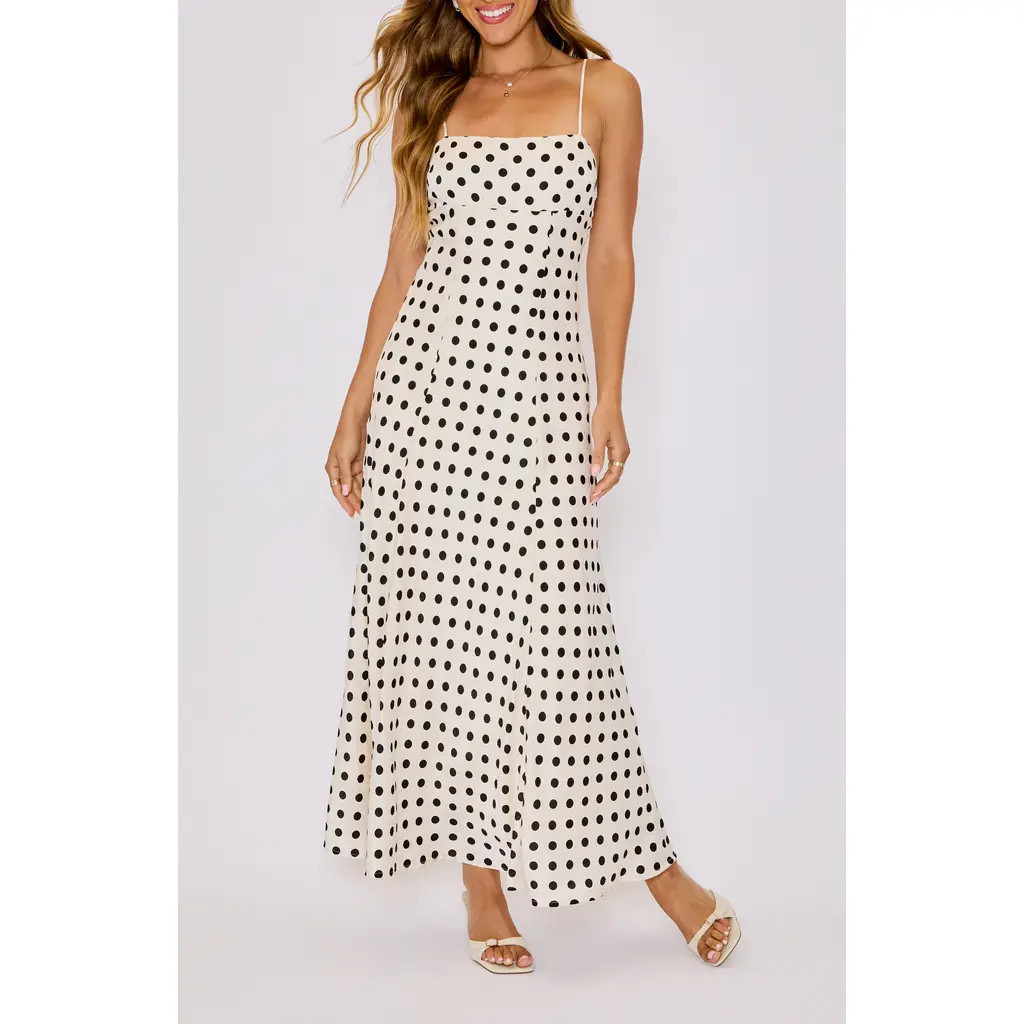 VICI Collection Paulina Polka Dot Maxi Dress in Cream Polka Dot at Nordstrom, Size Medium | Nordstrom
