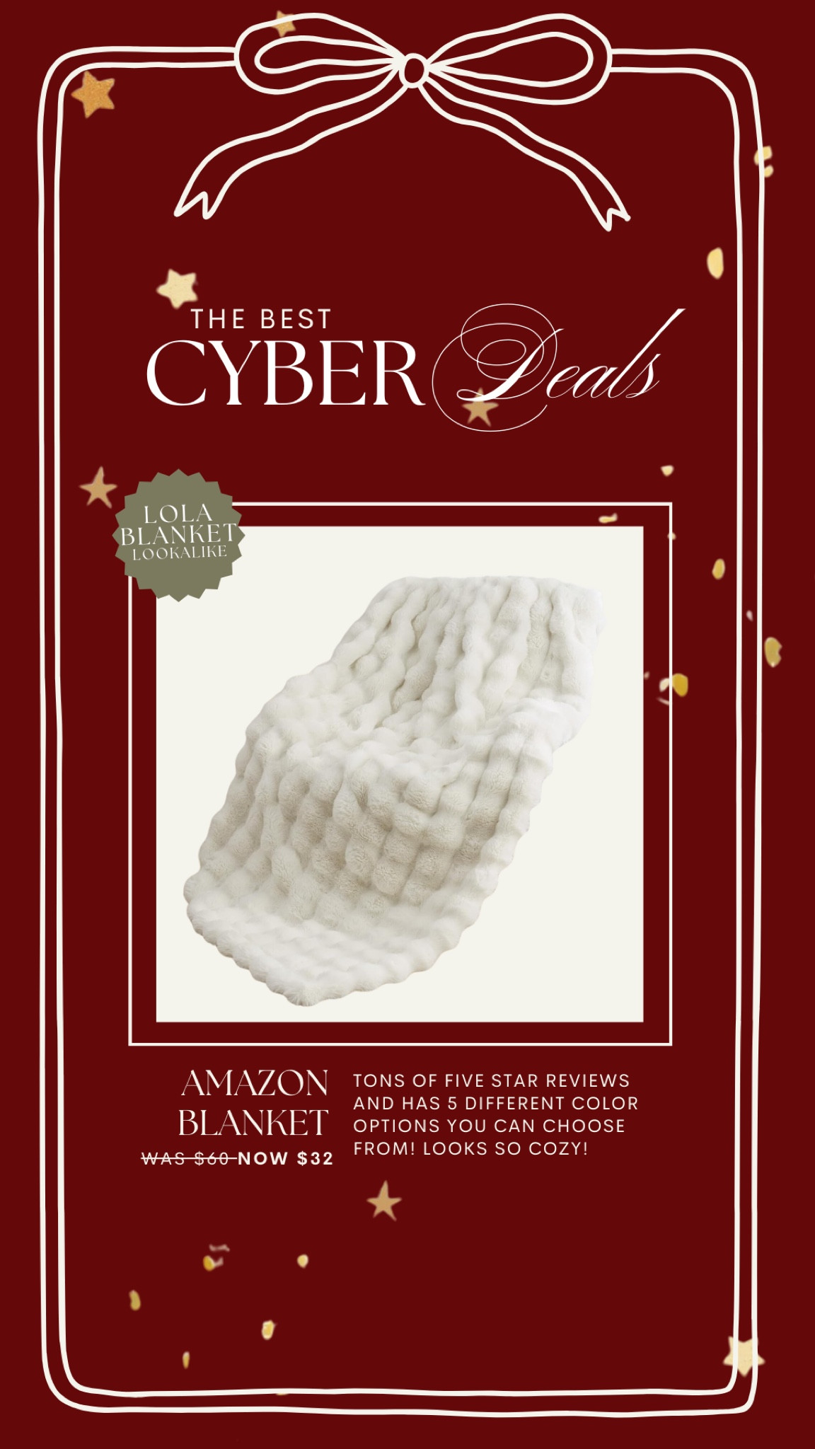 Black Friday deal: this cozy throw blanket is a Lola blanket look for less!! Comes in other colors and make sure to clip the extra 20% off coupon for extra discount!! 

Gift for her, gifts for the homebody, Amazon gift guide 

#LTKCyberWeek #LTKHoliday #LTKGiftGuide