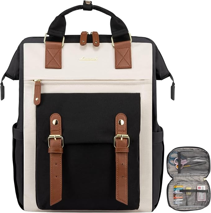 Laptop Backpack,Teacher Nurse Work Travel Backpacks Purse for Women, Computer Bag, 17 inch Black ... | Amazon (US)