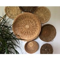 Basket Wall Set, Boho Decor, Wall Baskets, Wicker Baskets, Set of 7 Baskets, Wall Decor, Basket Collection, Vintage Baskets, Modern Boho | Etsy (US)